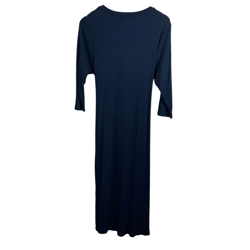Amour Vert | Ocean Blue Colombe Paris Rib Dress New - Picture 4 of 10
